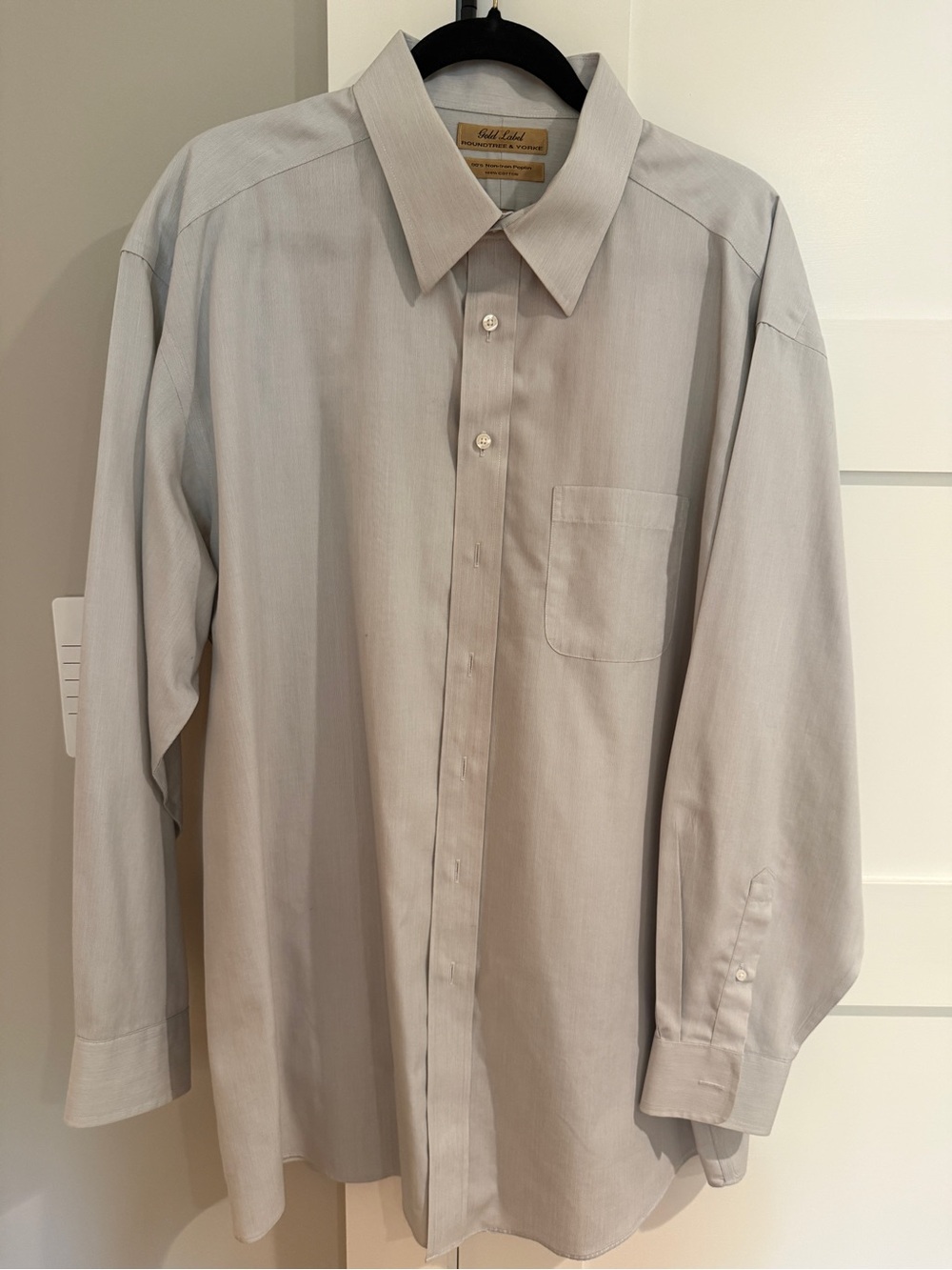 Roundtree & Yorke Gold Label Non-Iron Cotton Dress Shirt 17.5 36